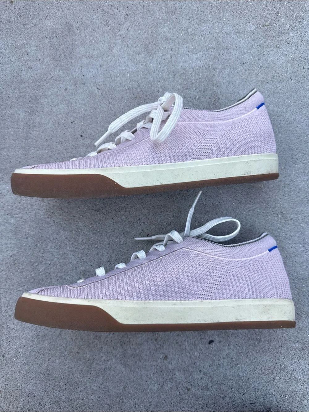 Rothy’s The Lace Up Sneaker in Light Pink Knit Streetwear Comfort Size Women’s 9